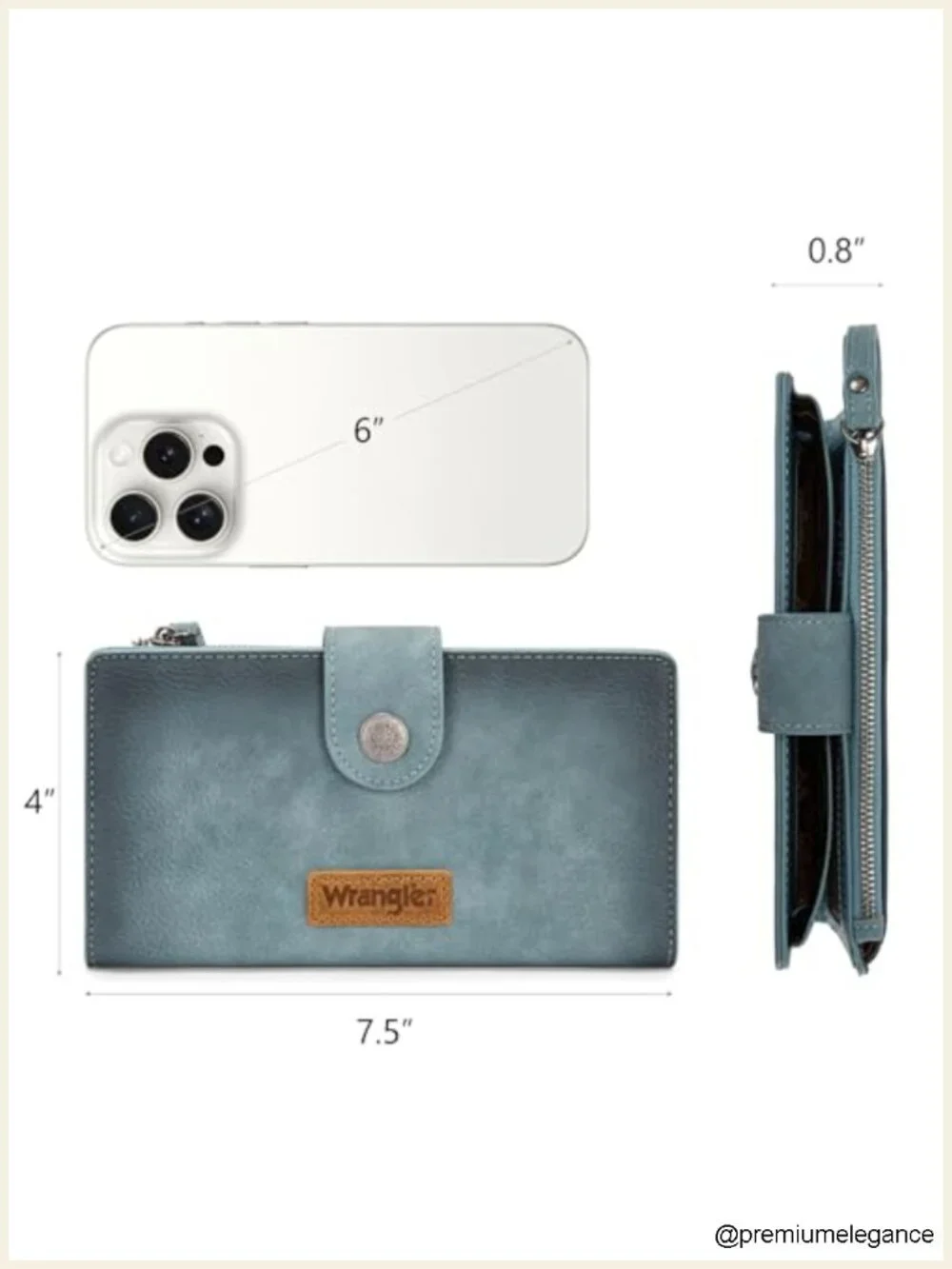 Minimalist Wristlet Wallet with Phone Pocket and RFID Blocking